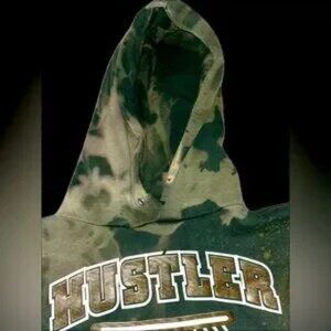 New Ultra rare hustler camouflage tie-dye XL green hoodie – a super unique CAMO